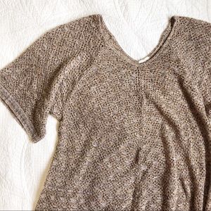 Open Knit V-Neck Tunic Length Sweater | Sz M
